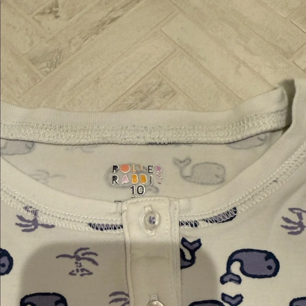 Roller Rabbit Kids Blue Whale Print Pajamas, size 10